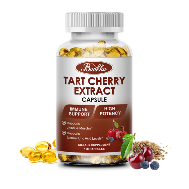 Tart Cherry Extract Capsules 500mg with Celery Seed Supports Normal Uric Acid Levels Joint