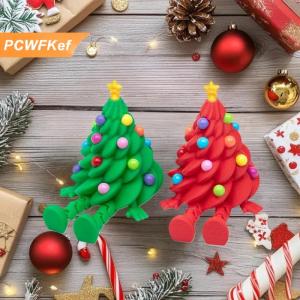 【PCWFKef】 3D In Giáng Sinh Dễ Thương Máy Tính Để Bàn Đồ Trang Trí Cây Giáng Sinh Với Đầy Màu Sắc Khớp Và Di Chuyển Hình Dạng Món Quà Giáng Sinh Trang Trí
