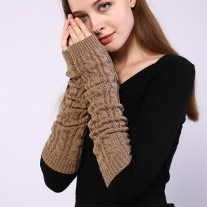 1 Pair Women Long Twist Fingerless Gloves Arm Warm Fingerless Knitted Casual Soft for Girl Goth Clothes Punk Gothic Gloves