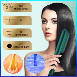 RF Laser Hair Growth Electric Massage Comb EMS Micro Current Scalp Applicator Anti Hair Loss LED Color Light Hot Compress Hair Brush Head Massager