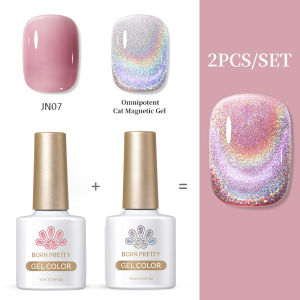 BORN PRETTY 2pcs/set 10ml Omnipotent Cat Eye Gel jelly Nude Reflective Glitter Eye Gel DIY UV LED Soak Off Gel Polish