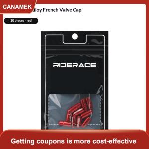 【CANAMEK】 10 cái Nắp van lốp xe đạp nắp ống lốp xe đạp đường trường hợp kim nhôm nhẹ chống bụi nắp vòi phun khí cho FV Presta