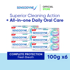 Sensodyne Toothpaste Complete Protection 7-In-1 Benefits for Complete Daily Care Multi Benefits Fresh Breath (100g x6)