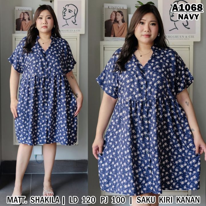 DRESS JUMBO / DRESS BIG SIZE / DRESS LD 120 CM / MUAT BB 85 KG / BUSUI / DRESS POLOS / DRESS JOVAN / PAULIN