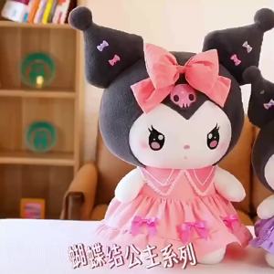 FC30cm Cute Melody Doll Kuromi Plush Toy Girl Sleeping Bed Cartoon Pillow Gift for Best Friend