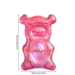 ADREE PVC Inflatable Pool Float Thickened Bear Shaped Inflatable Surf Board Cute Swimming Pool Toy Portable Floating Board Kids