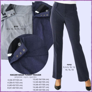 Celana Bahan Bootcut Wanita Murah NW2209 Magic Tummy Heather Grey/Navy