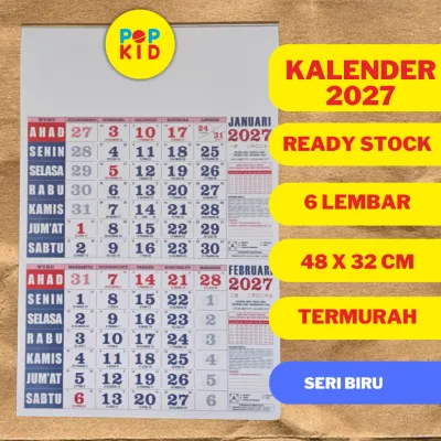 TERLARIS KALENDER DINDING 2027 ISI 6 LEMBAR / DWI WULAN TERBARU
