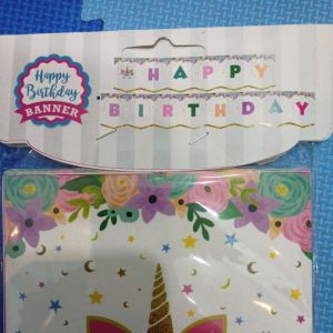 Banner Ulang Tahun Unicorn / Bunting Flag Unicorn / Banner Happy BIrthday Karakter