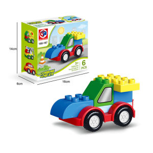 Tokmon Mainan Blok Bangunan Mainan Diy Mobil Building Block Partikel Besar Anak