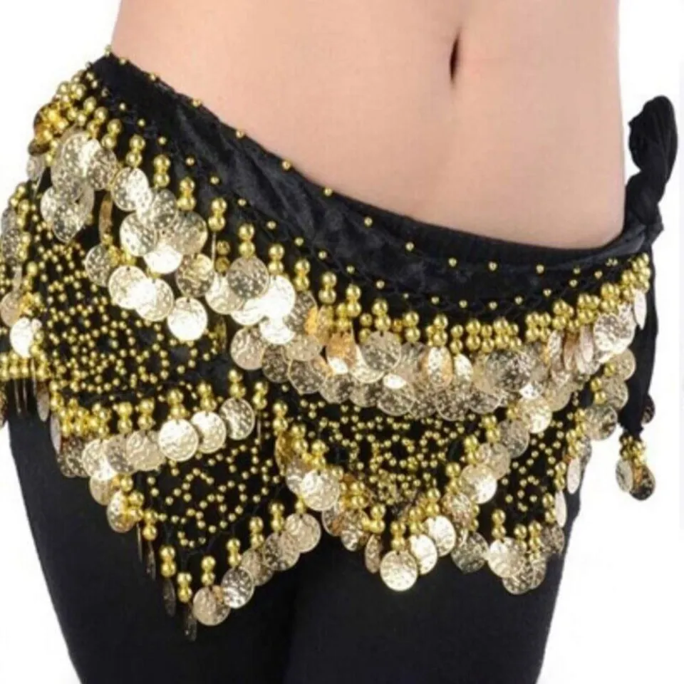 Pilot-trade Lady's Arabic Belly Dance Gold/Silver Coin Belt Hip Scarf Skirt  Wrap