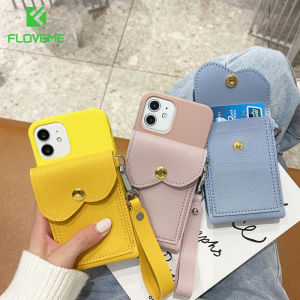 FLOVEME Leather Lanyard Wallets Phone Case For Samsung A91 A81 A71 A51 A21S A42 A32 A80 A70 A50 A40 A30 A20E A10 Card Strap Holder Shockproof Back Cover