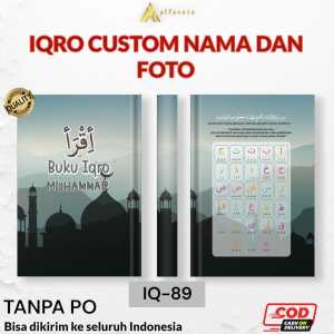 Alfareza - Buku Iqro Milenial IQ-94 Custom Nama & Foto Hardcover Softcover Full Color BW / Iqra Full Color BW Jilid 1 - 6 Lengkap PART 1