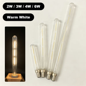 Vintage E14 LED Tubular Light Bulb T20 COB Filament Lamp 2W 3W 4W 6W Long Non Dimmable Retro Decorative Chandelier Bulb For Home Showroom 220V To 240V AC