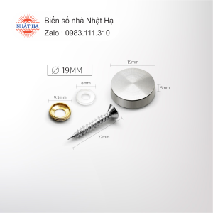 VÍT CÓ NẮP CHỤP INOX. Bộ 4 Vít + Nắp Chụp Vít Inox 304 Size 14mm 16mm 19mm.