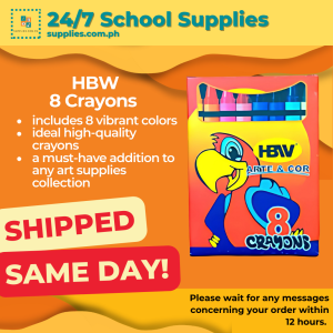Crayons (HBW) Crayons 8 Assorted Colors for coloring school supplies