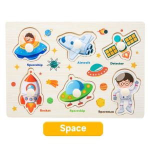 DREAMToy Papan Jamur Puzzle Puzzle Knob Papan Pencocokan Huruf Nomor Kayu Puzzle Anak Mainan