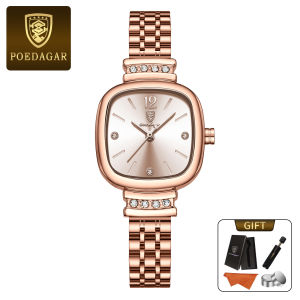 POEDAGAR Genuine Ladies Watch Stainless Steel Strap Waterproof 710