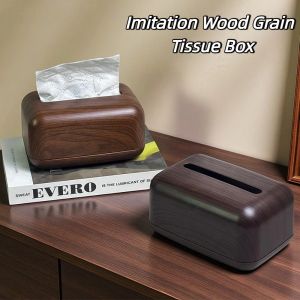 PARKOUR Multi-functional Imitation Wood  Tissue Box Ins Style Anti Slip Napkin Paper Case Tissue Box Cover Simple  Paper Box Bedroom