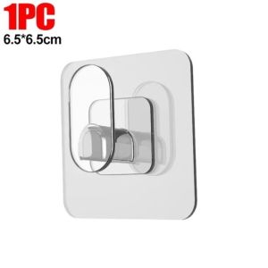 ที่แขวนผ้าเช็ดตัวติดผนังประตูหลังแบบใส6/10ชิ้นชั้นเก็บของทนทานห้องน้ำห้องครัวที่บ้านเบ็ดแบบยึดติด