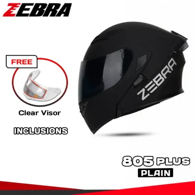 ZEBRA FF805 PLUS Plain Modular Helmet Dual Visor Plain Design Motorcycle