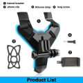 Motorcycle Helmet Camera Holder Full Face Front Chin Phone Mount Bracket Riding Helmet Belt Strap For Gopro hero 13 12 insta360 X4 DJI Action 5 Pro Camera Cellphone. 