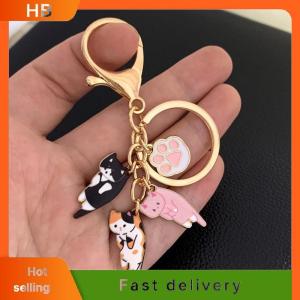 HB Kawaii Cat Keychain Animal Paw Print Cute DIY Jewelry Souvenir Key Ring for Anniversary or Wedding Gift