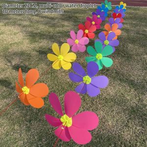 【READY STOCK】10m Eight-Piece Flower/Creative Color Windmill String/Garden Hanging Windmill/String-Style Windmill Flower