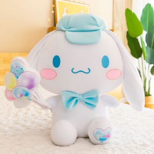 Big Sanrio Cartoon Anime Figure Rabbit Fur Starry Crown Cinnamoroll Plush Doll Japanese Cute Cinnamoroll Big Eared Dog Doll Melody Plush Pillow Toys Children Birthday Gift Kawaii Toys