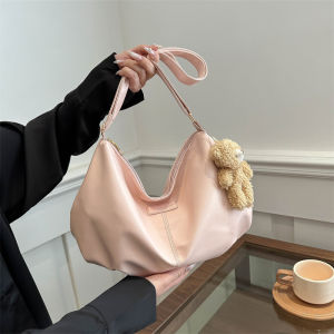 Korean Leather PU Crossbody Bag With Large Capacity Simple and Versatile Commuting Shoulder Bag