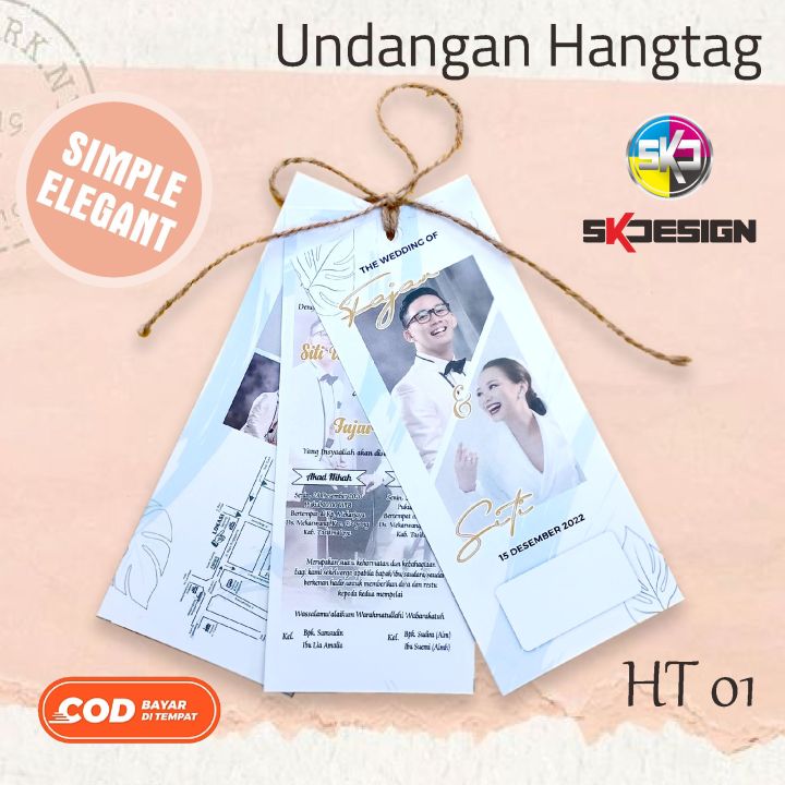 [ 20 Pcs ] Cetak Undangan Hangtag | Plus Tali Rami | Simple & Elegant ...