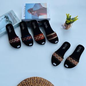 SANDAL WEDGES DATAR WANITA SLOP RAJUT BATIK TERBARU
