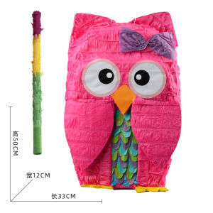 Hot Pink Owl Party Pinata For Birthday Celebrations (50cm x 33cm x12cm) (Comes With Free Stick)