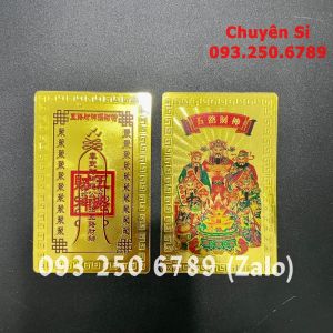 [SHIP HỎA TỐC] [100 LÁ] Thẻ Kim Bài Ngũ lộ thần tài mạ vàng plastic tài lộc bình an may mắn - Đã Khai Quang