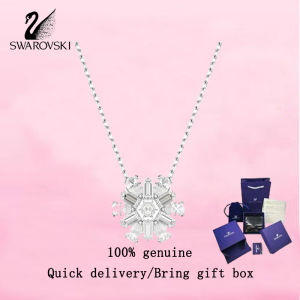 💎 Swarovski 💎 Womens fashion necklace S925 Sterling Silver Mixed Cut Snowflake White Crystal Gemstone 5691484 Idyllia Pendant Valentines Day gift Birthday gift