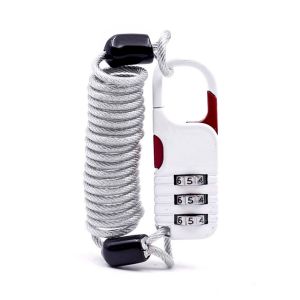 SFJHF Combination Safety Cable Wire Rope Bicycle Rope Lock Three Digit Password Zinc Aluminum Alloy Bicycle Safety Rope Lock Colorful Helmet Lock Anti Theft Motorcycle Wire Rope