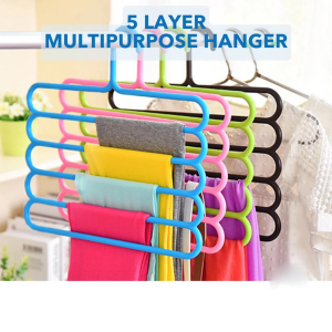 5 Layer Hanger multi purpose hanger Towel Pants Holder Wardrobe Closet Storage Rack Organizer
