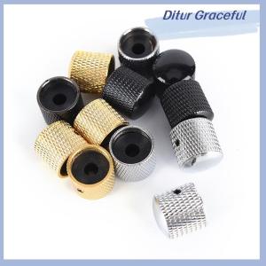 Ditur 4pcs Metal Electric Bass Guitar Volume Tone Control Knobs Dome Knobs +Wrench