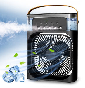 USB Mini Portable Fan Air Cooling fan Aircond Humidifier Purifier Mist Cooler with 7 LED Light Kipas USB