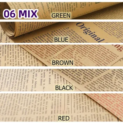 ✔✔ READY STOCK ✔✔ 20pcs English Newspaper Bouquet Wrapping Paper Florist Pembalut Bunga 20张英文报包花纸
