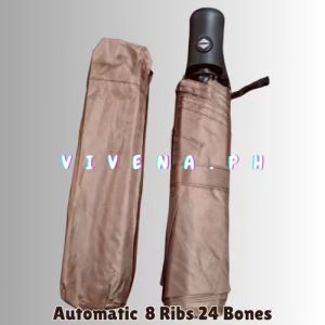 VIVENA 8 Ribs/10 Ribs/24 Ribs Foldable Fully Automatic Umbrella with UV Protection Payung Stainless Steel Ribs Folding Payong Windproof & Waterproof
