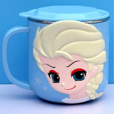 Singapore 280ML Kids Drink Water Cup Stainless Steel Milk Cup 3D Cartoon Anna Olaf Mickey