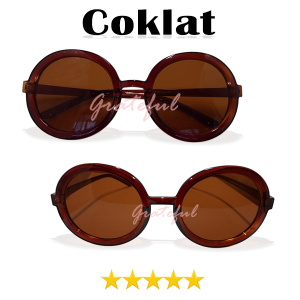 Kacamata Fashion Vintage Retro Bulat Boboho Gaya Terbaru Kekinian Warna Coklat Anti Silau Protection Debu Untuk Pria Wanita Korea Style - BISA BAYAR DIRUMAH
