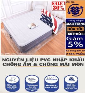Giường hơi tự phồng cao cấp INTEX 137cm x 191 x 33 cm bh 12 tháng bơm tích hợp trong đệm hút xả tiện lợi