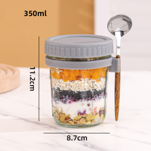 Leego Oatmeal Cup Overnight Oats Breakfast Cup Free Spoon Sealed Cup Yogurt Cereal Cup Gradient Cup portable salad cup with l