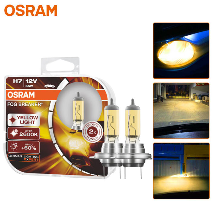 OSRAM Fog Breaker H7 H3 H4 H1 H8 H11 H16 9005 9006 12V 55W 2600K ...