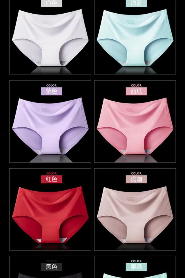 12 Pcs Ice Silk Seamless Panty Underpants Sexy Underwear Panty for Women on  Sale 12 Pcs