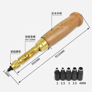 ZZSA DIY Belt Silent Punching Machine Multi Functional Leather Carving Punching Machine 5B8Q6