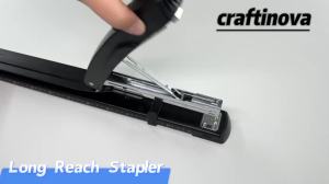 Long Reach Staplerwith 2000 Staples & Stapler Remover Full Strip,20-25 Sheet Capacitywith Built-in Ruler and Adjustable Locking Paper Guide Gray