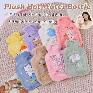 Plush Bunny Hot Water Bottle Soft Burst Proof with Faux Fur Cute Winter Warm Gift for All